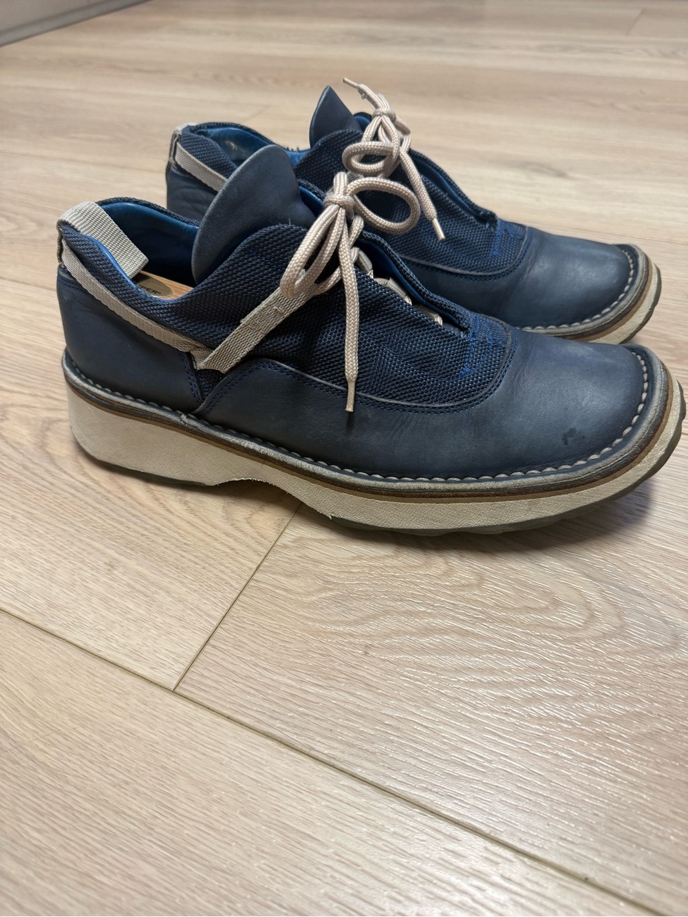 MOMA (Gru brogue) Blue Leather lace-up derby shoes Made in Italy Men’s 9